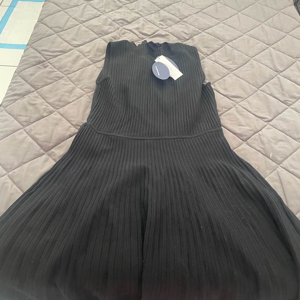Scoop NYC Black Sleeveless Ribbed Midi Dress
